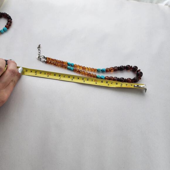 Jay King Mine Finds Amber Sterling Silver 925 Turquoise Necklace New 18" - Picture 6 of 8